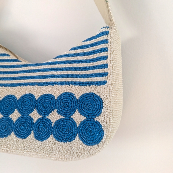 NWT Anthropologie Asymmetric Beaded Shoulder Bag - Picture 10 of 11